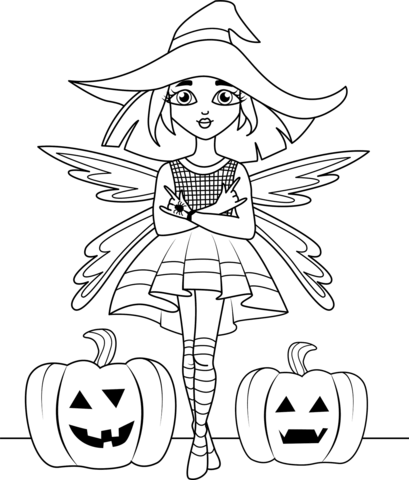 Halloween Fairy Coloring Page